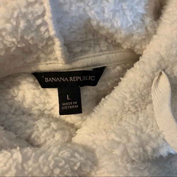 Banana republic white Sherpa hoodie L - Picture 5 of 5